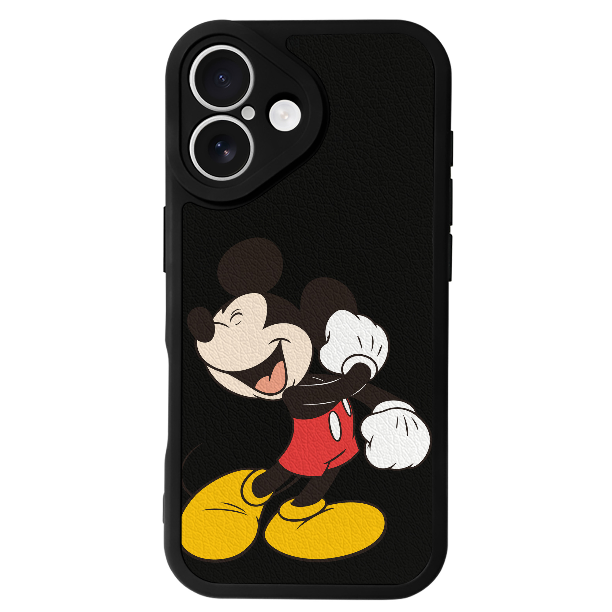 （画像用） ミッキーマウス Mickey Mouse 【iPhone 16シリーズ対応】シリコンスマホケース（レザー調） 材質：シリコン